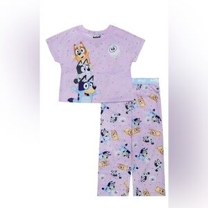 NWT Bluey Girls 2-Piece Pajama Set Purple Sleepwear Size M (7-8)
